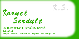kornel serdult business card